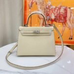 Hermes Kelly Haze White Silver Hardware - Bag - Image 3