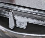 Fendi Silver Metallic Nappa Embossed Baguette Bag - Image 10
