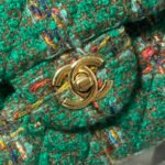 Chanel Wool Tweed Green Classic Flag Bag Medium - Bag - Image 7