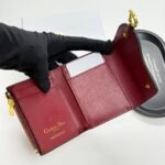 Dior Saddle Lotus Wallet Goatskin - Cherry red - Image 10