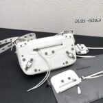 Balenciaga Le Cagole XS Leather Duffle White Bag