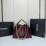 CHANEL 25 Small Handbag Grained Calfskin & Gold-Tone Metal Burgundy -Bag - Image 4