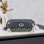 Dior Saddle Blue Chain Pouch Bag - Image 4