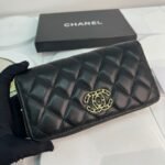Chanel Boy Zip Around Wallet Quilted Caviar Long-Plain Gold Wallet - Image 7
