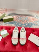 Gucci Screener trainer with Web Light Pink Sneaker - Shoes - Image 2