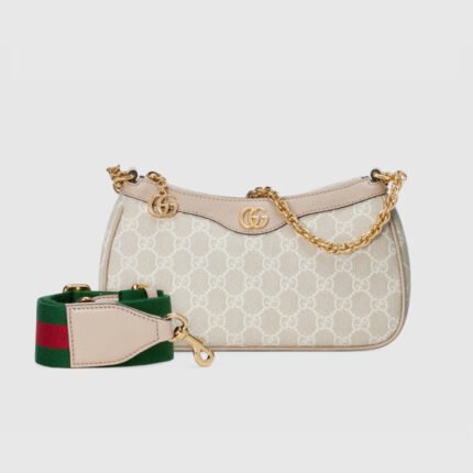 Gucci Ophidia Collection Small Handbag with Extra Starp - Beige And White Bag
