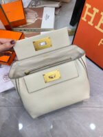 Hermes 2424 Togo Swift Gold Hardware White - Bag - Image 5