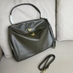 BALENCIAGA Rodeo leather shoulder bag in green and aged-golden hardware Multiple Size - Bag