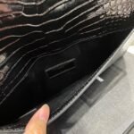 SAINT LAURENT Uptown  POUCH IN CROCODILE-EMBOSSED SHINY LEATHER BLACK-Gold hardware - Bag - Image 9