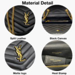 SAINT LAURENT Loulou Small Quilted Leather Shoulder Bag Black - Bag - Image 6