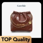[TOP]CHANEL 22 HANDBAG Shiny Calfskin & Silver-Tone Dark Brown Bag