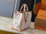 Louis Vuitton x Murakami LV x TM OnTheGo MM White Multicolored in Coated Canvas with Gold-toned Bag - Image 4