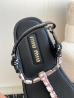 [TOP] MIU MIU Cotton cord thong sandals - Image 8