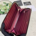 Chanel Boy Zip Around Wallet Quilted Caviar Long-Fishseed Pattern Gold Wallet - Image 6