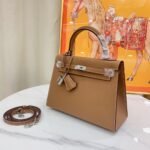Hermes Kelly Haze Brown Silver Hardware - Bag - Image 5