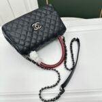Chanel Mini Coco Red Handle Flap in Black With Silver Hardware - Bag - Image 5