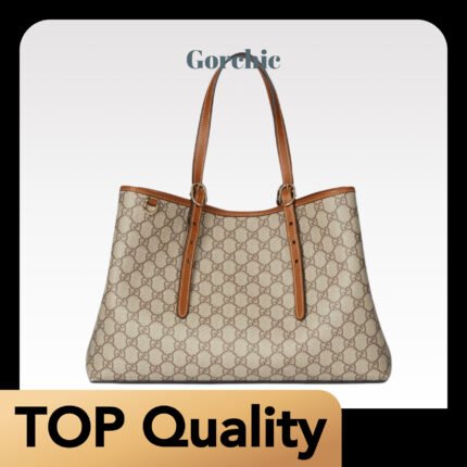 [TOP] Gucci GG Emblem Large brown tote bag