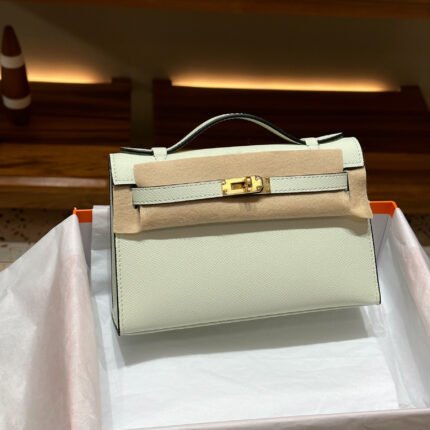 Hermes Kelly Mini 1st Kelly Pochette Generation Epsom Palm Leather-Bubble Green