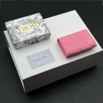 Dior Caro Montaigne Glycine Wallet-Pink Leather Wallet - Image 3