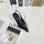 Prada Brushed leather slingback pumps black-shoes - Image 7