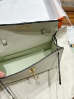 Hermes Kelly Mini 1st Kelly Pochette Generation Epsom Palm Leather-Bubble Green - Image 9