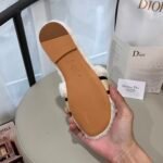 Dior Dway Shearling Flip Flops Black Shoes - Image 9