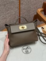 Hermes 2424 Togo Swift Gold Hardware Etoupe - Bag - Image 3