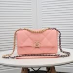 Chanel Calfskin Quilted Chanel 19 Flap Grey -Golden - Bag