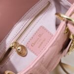 Dior Mini Lady Dior Bag Pink Cannage Calfskin Golden Hardware - Bag - Image 7