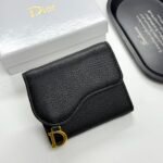 Dior Saddle Lotus Wallet Goatskin - Black - Image 2