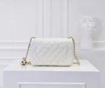 Chanel Classic Flag Bag Pearl Crush Mini Square White Calfskin Light Gold Hardware - Bag - Image 15