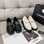 Chanel Alphabet Buckle Loafers-Black - Image 12