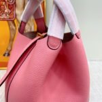 Hermes Clemence Picotin Lock Bag Golden Hardware-Pink Bag - Image 7