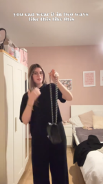 Chanel Classic Flag Bag Medium Classic Double Flap Bag SO Black Crumpled Calfskin Silver Hardware - Bag - Image 12