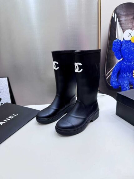 Chanel Black Rain Boots