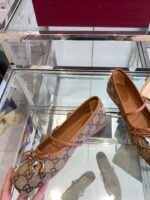 [TOP] Gucci Horsebit Ballet Flat Beige And Dark Drown Original GG Canvas Shoes - Image 11