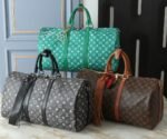 Louis Vuitton Keepall Bandoulière 50 Green Distressed Leather- Bag - Image 11