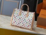 Louis Vuitton x Murakami LV x TM OnTheGo MM White Multicolored in Coated Canvas with Gold-toned Bag - Image 3