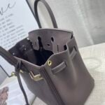 Hermes Birkin Togo Retourne Bag Golden Hardware-Dark Grey Bag - Image 10