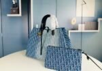 Dior Toujours Bag - Blue Denim Dior Oblique Jacquard - Image 4