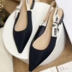Dior J'Adior Slingback Pump Black Technical Fabric-Shoes