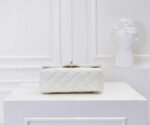 Chanel Classic Flag Bag Pearl Crush Mini Square White Calfskin Light Gold Hardware - Bag - Image 17