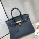 Hermes Birkin Togo Retourne Bag Golden-Midnight Blue Bag - Image 12