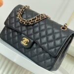 [TOP]Chanel Classic Flag Bag Classic Double Flap Black Caviar Gold Hardware - Bag - Image 5