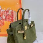 Hermes Birkin Bag Doblis Bag Golden Hardware-Dark Or Deep Green Bag - Image 9