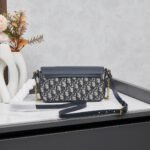 Dior Saddle Blue Chain Pouch Bag - Image 3