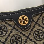 Tory Burch Navy Blue Monogram Jacquard Studio Shoulder Bag - Image 6