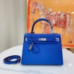 Hermes Kelly Haze Deep Blue Silver Hardware - Bag