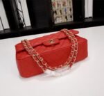 Chanel Classic Double Flap Bag Red Caviar Golden Hardware - Bag - Image 3