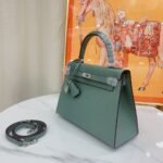 Hermes Kelly Haze Green Silver Hardware - Bag - Image 7